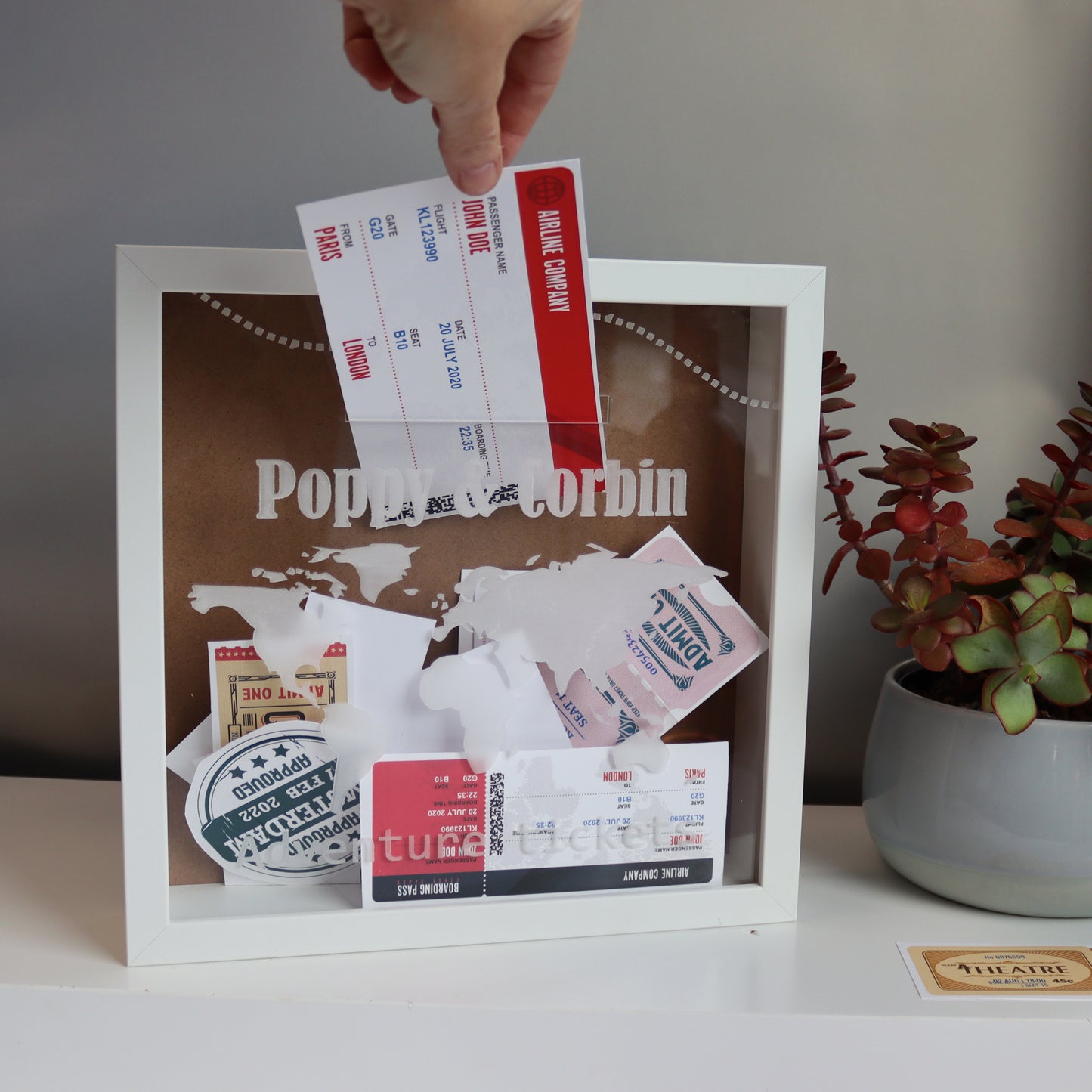 Travel Adventure Ticket Keepsake Box