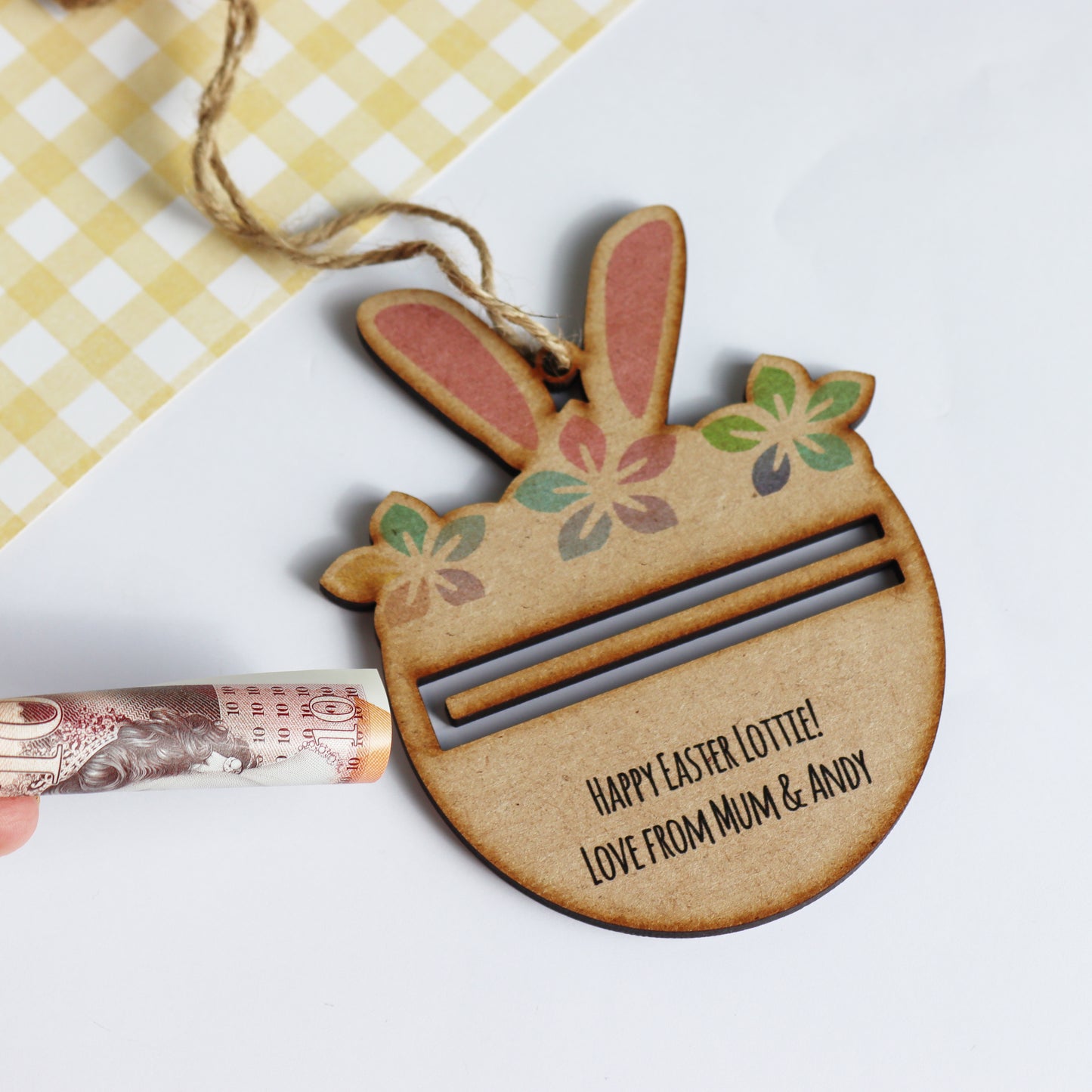 Personalised Easter Bunny Money Holder
