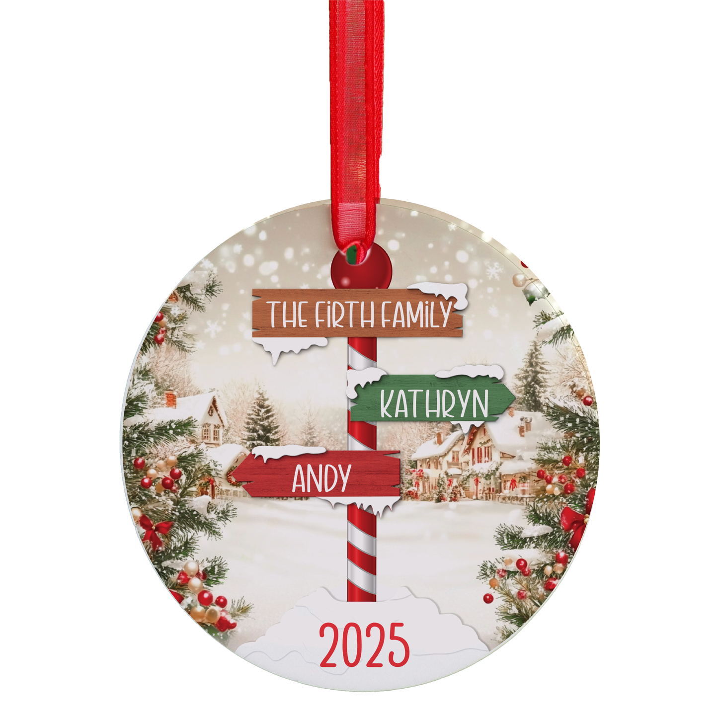 Personalised Family Sign Post Tree Decoration