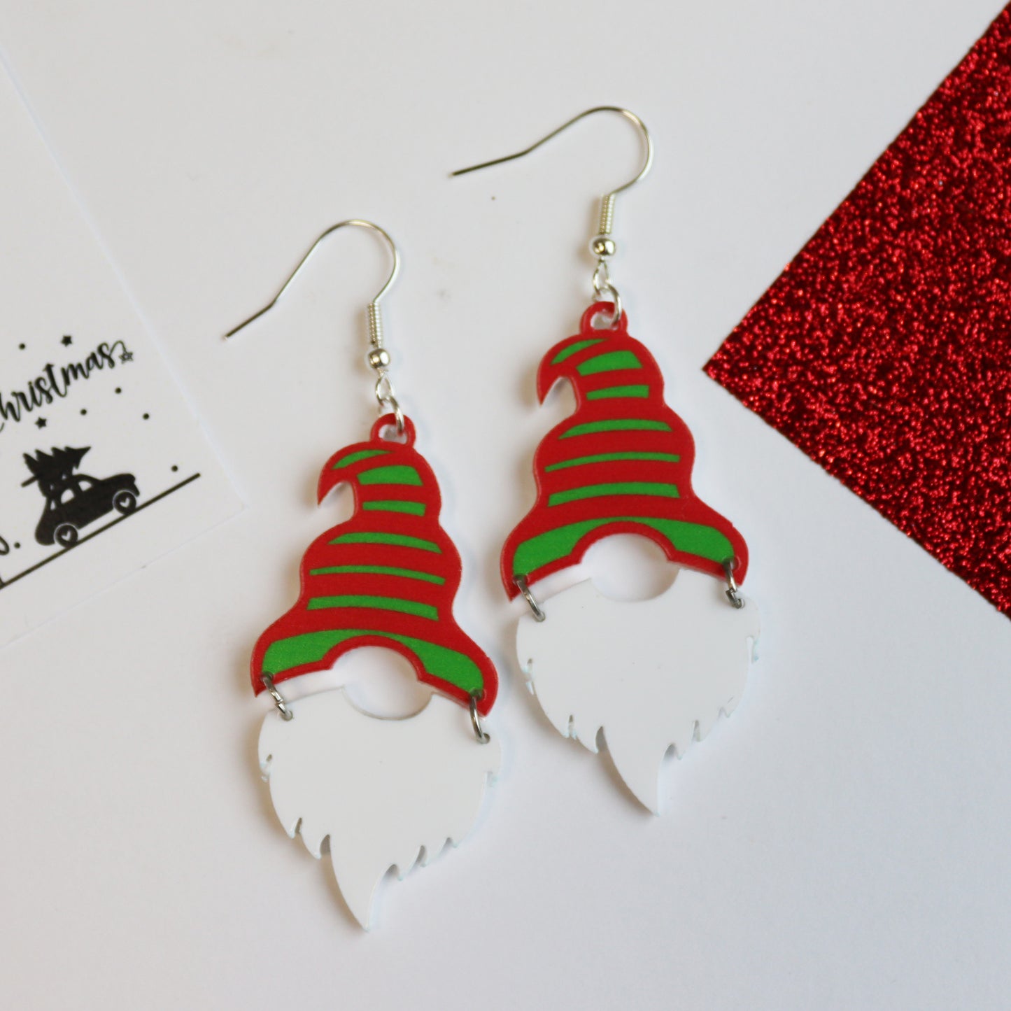 Christmas Elf Gnome Hat Earrings