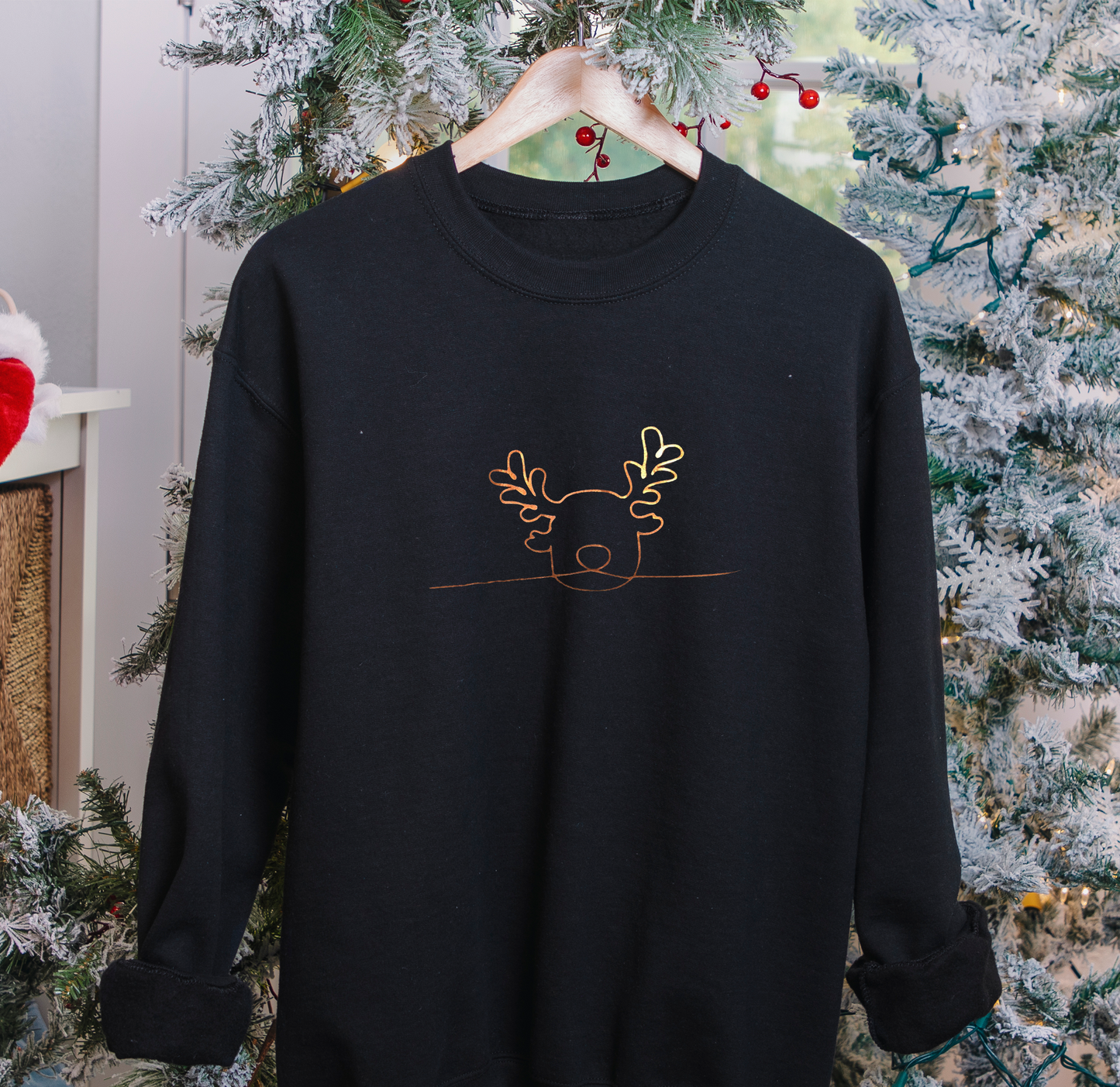 Christmas Jumper Hand Drawn Copper Reindeer