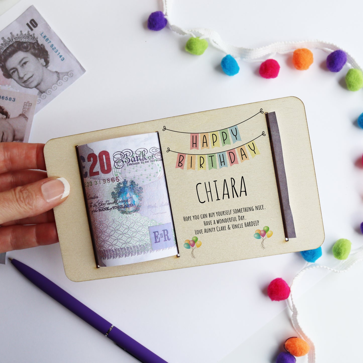 Personalised Birthday Money Gift Holder