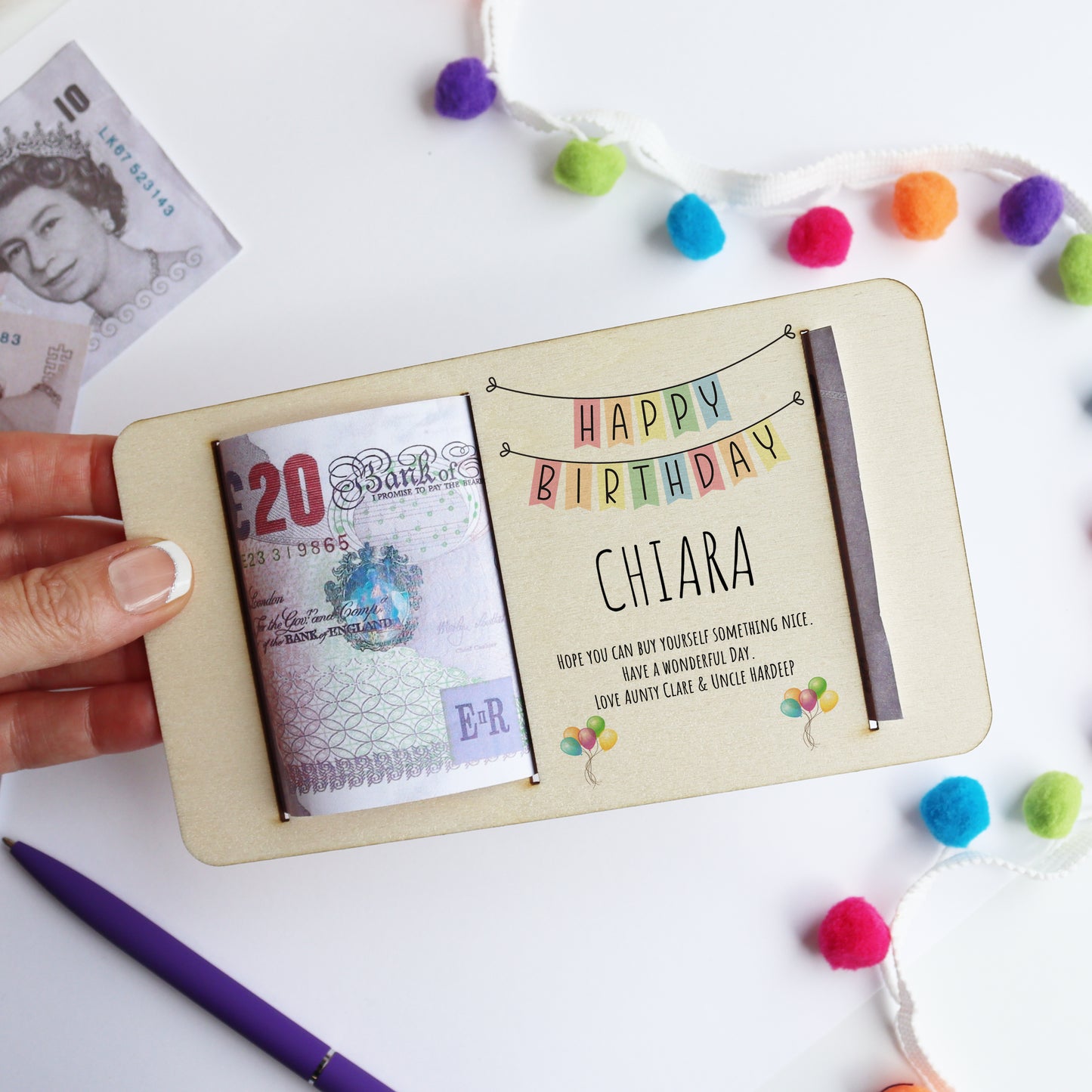 Personalised Birthday Money Gift Holder