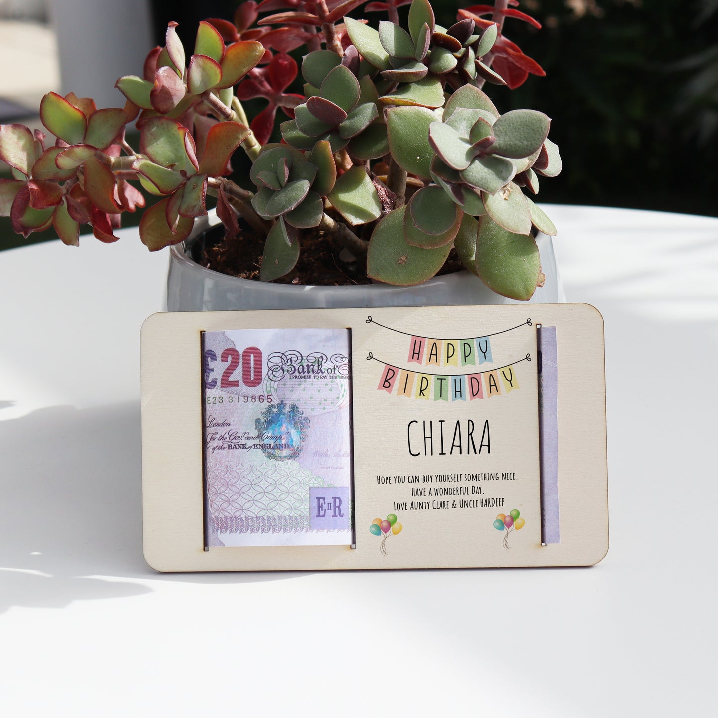 Personalised Birthday Money Gift Holder