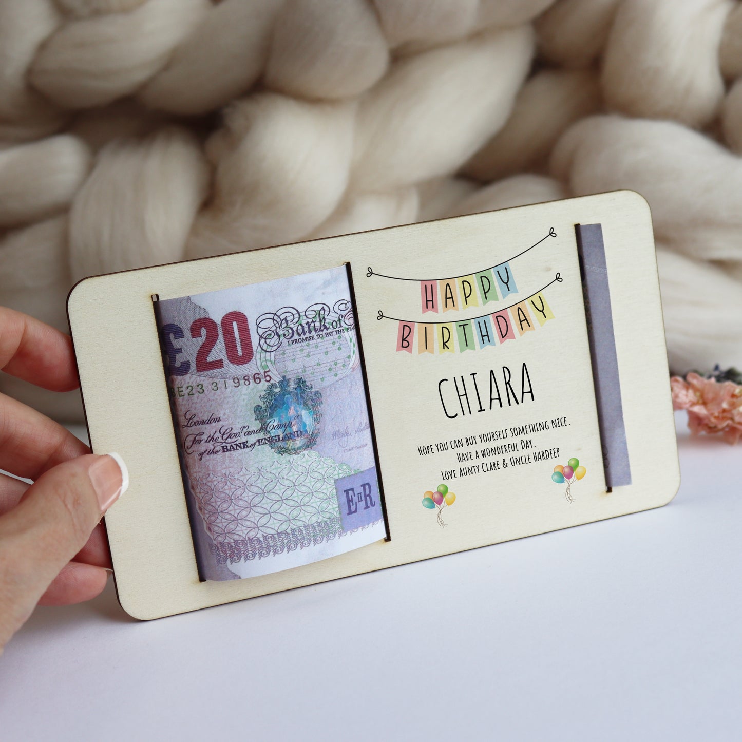 Personalised Birthday Money Gift Holder