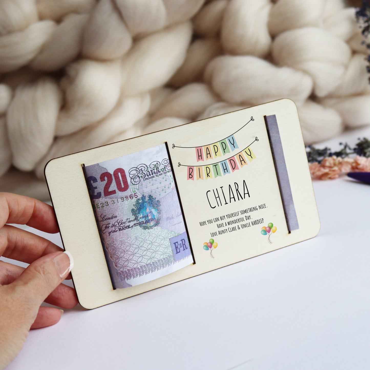 Personalised Birthday Money Gift Holder