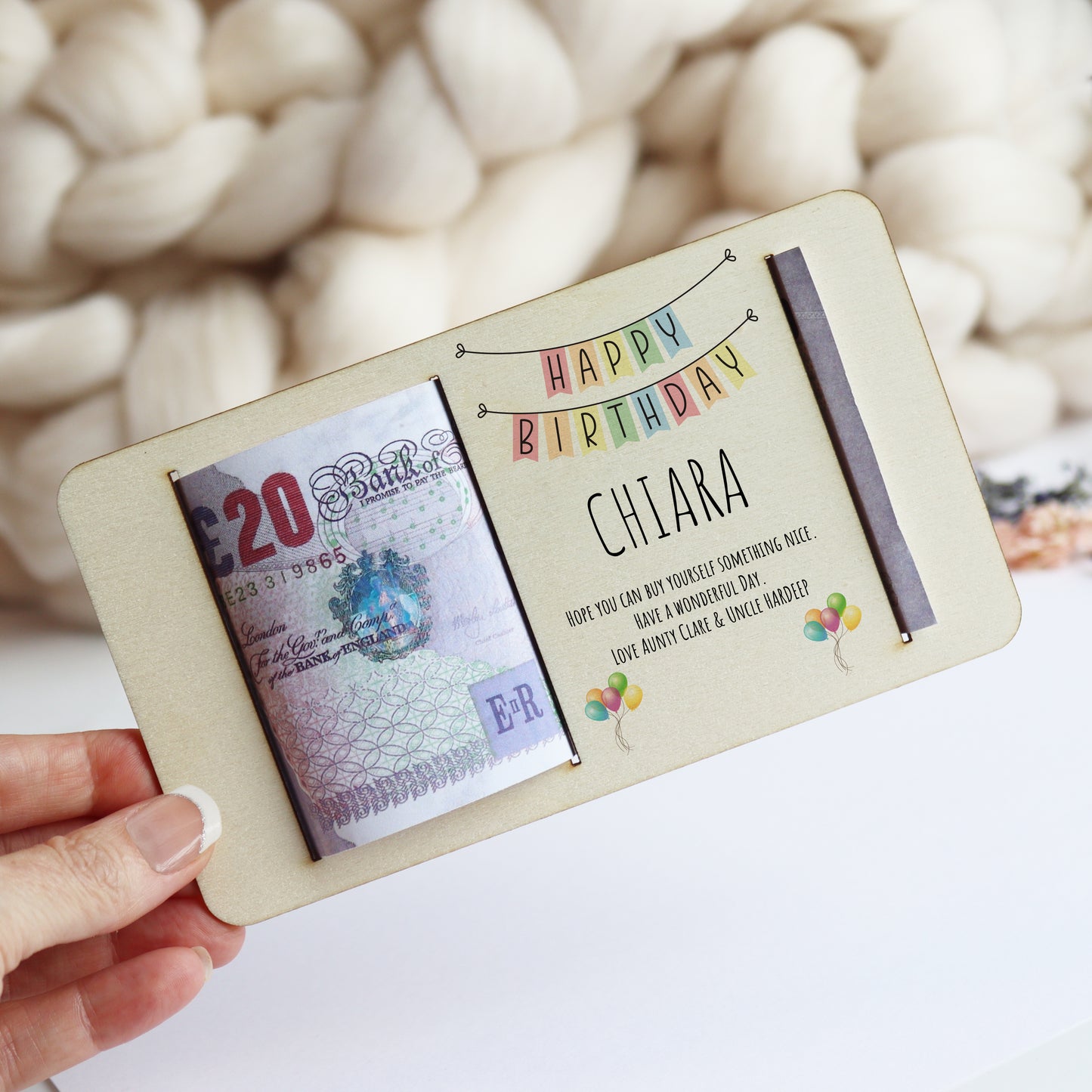 Personalised Birthday Money Gift Holder