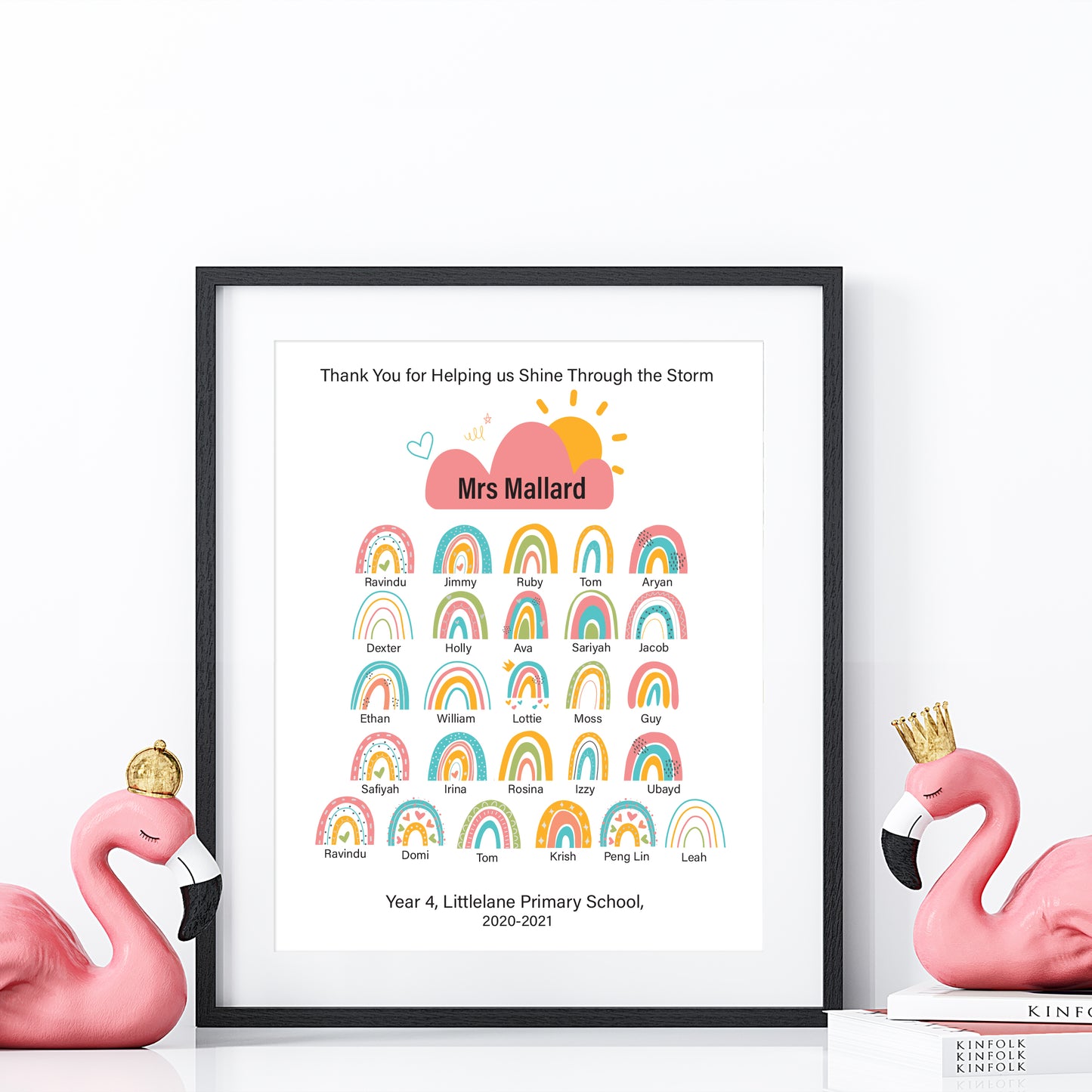 Thank You Teacher Rainbow Print