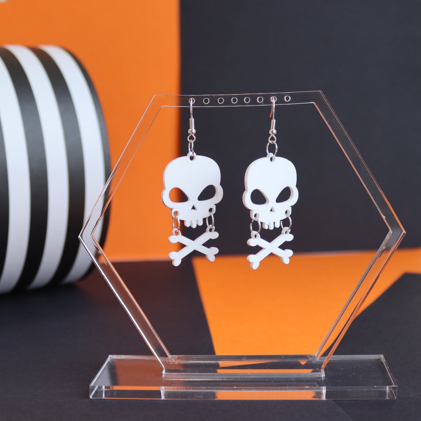 Skull And Crossbone Halloween Earrings