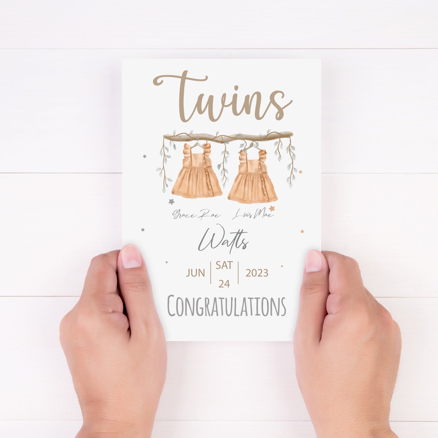 Twins Congratulations New Baby Card