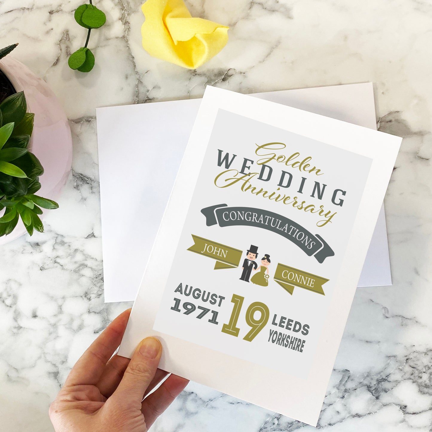Personalised Golden Wedding Anniversary Card