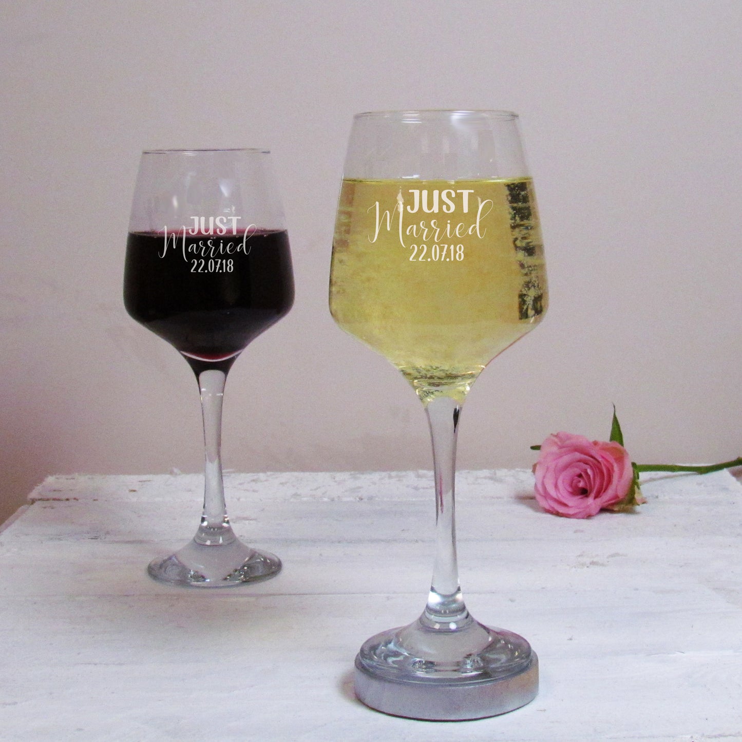 Just Married Wine Glass