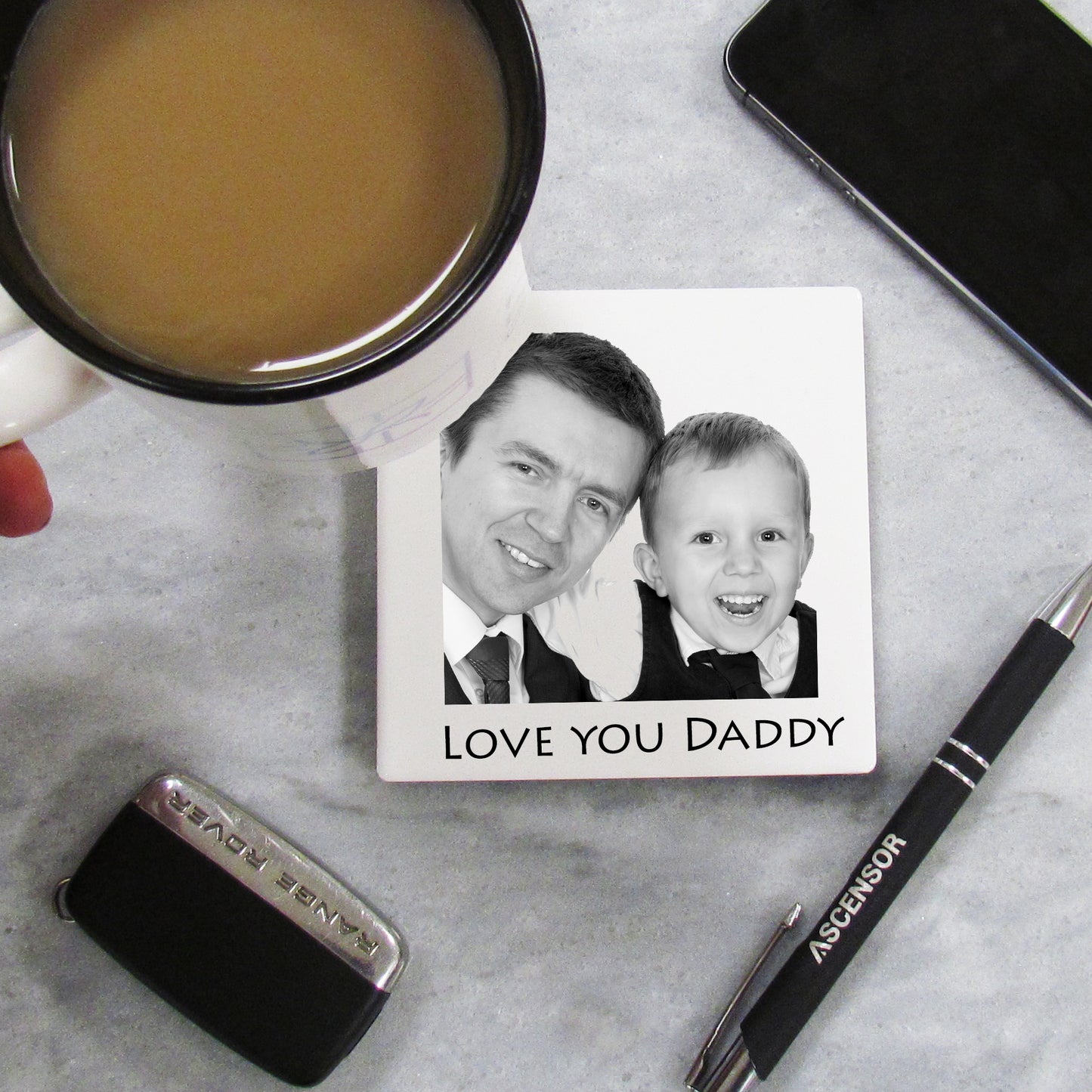 Father's Day Photo Ceramic Coaster