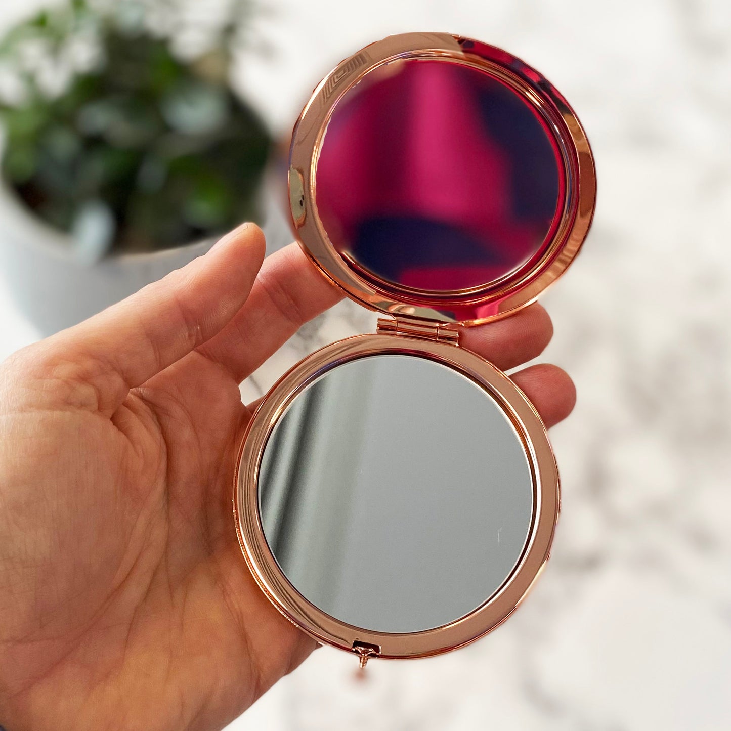 Personalised Rose Gold Compact Mirror
