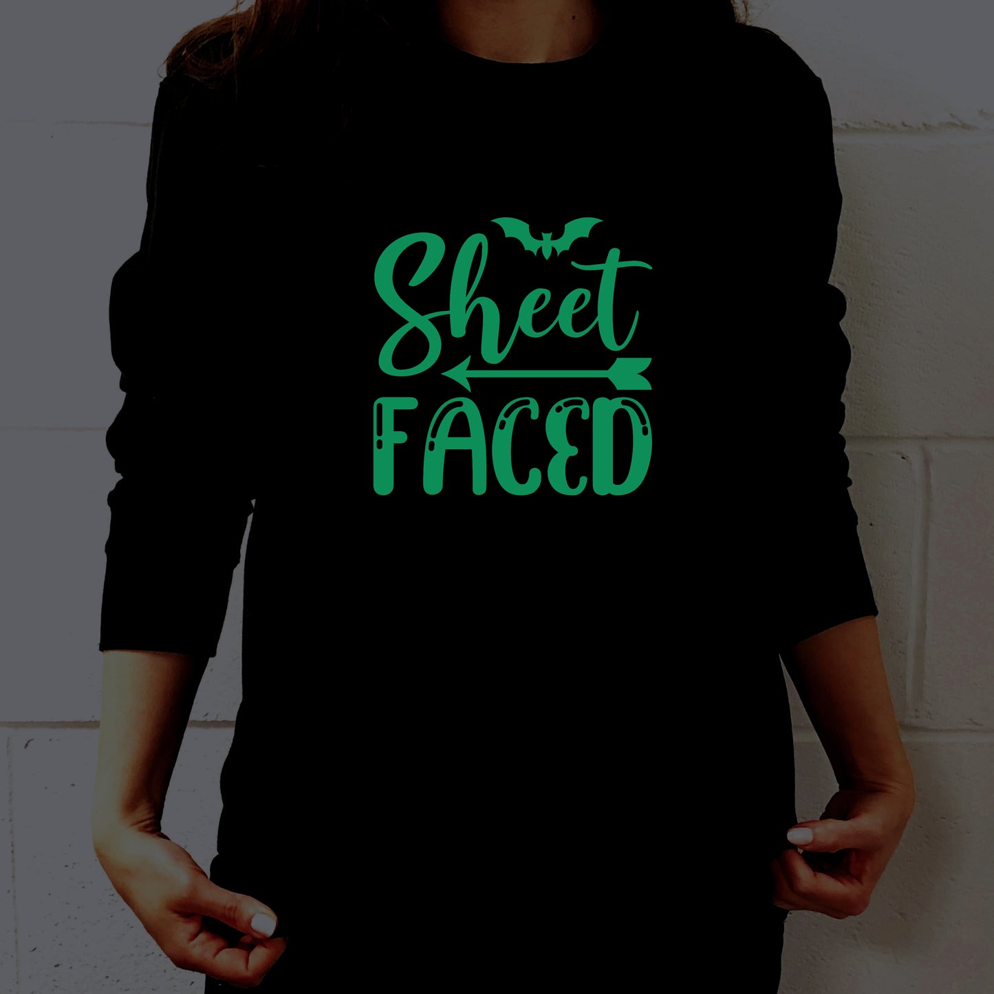 Sheet Faced Funny Glow In The Dark Sweatshirt Halloween