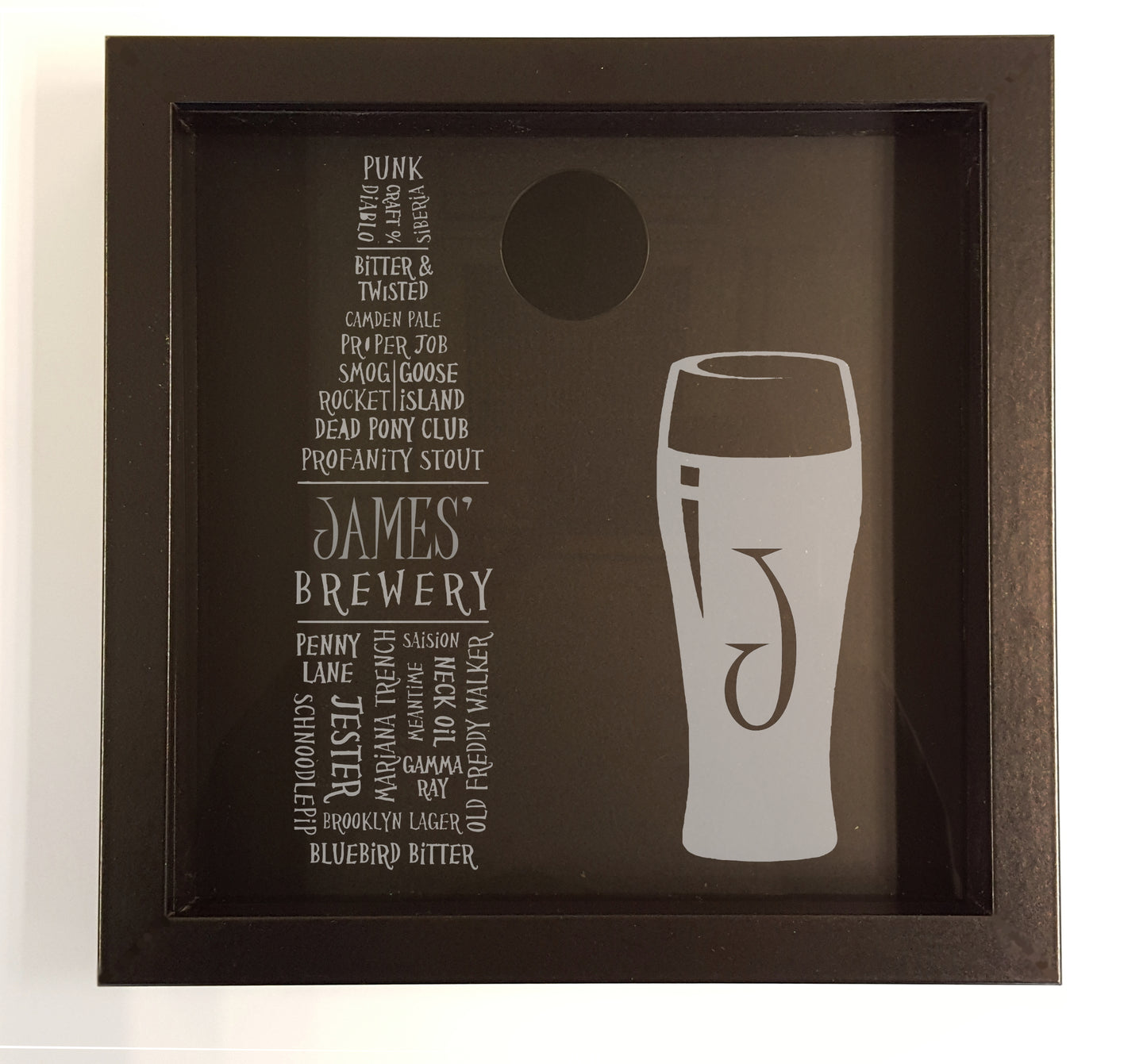 Craft beer bottle lid collection box