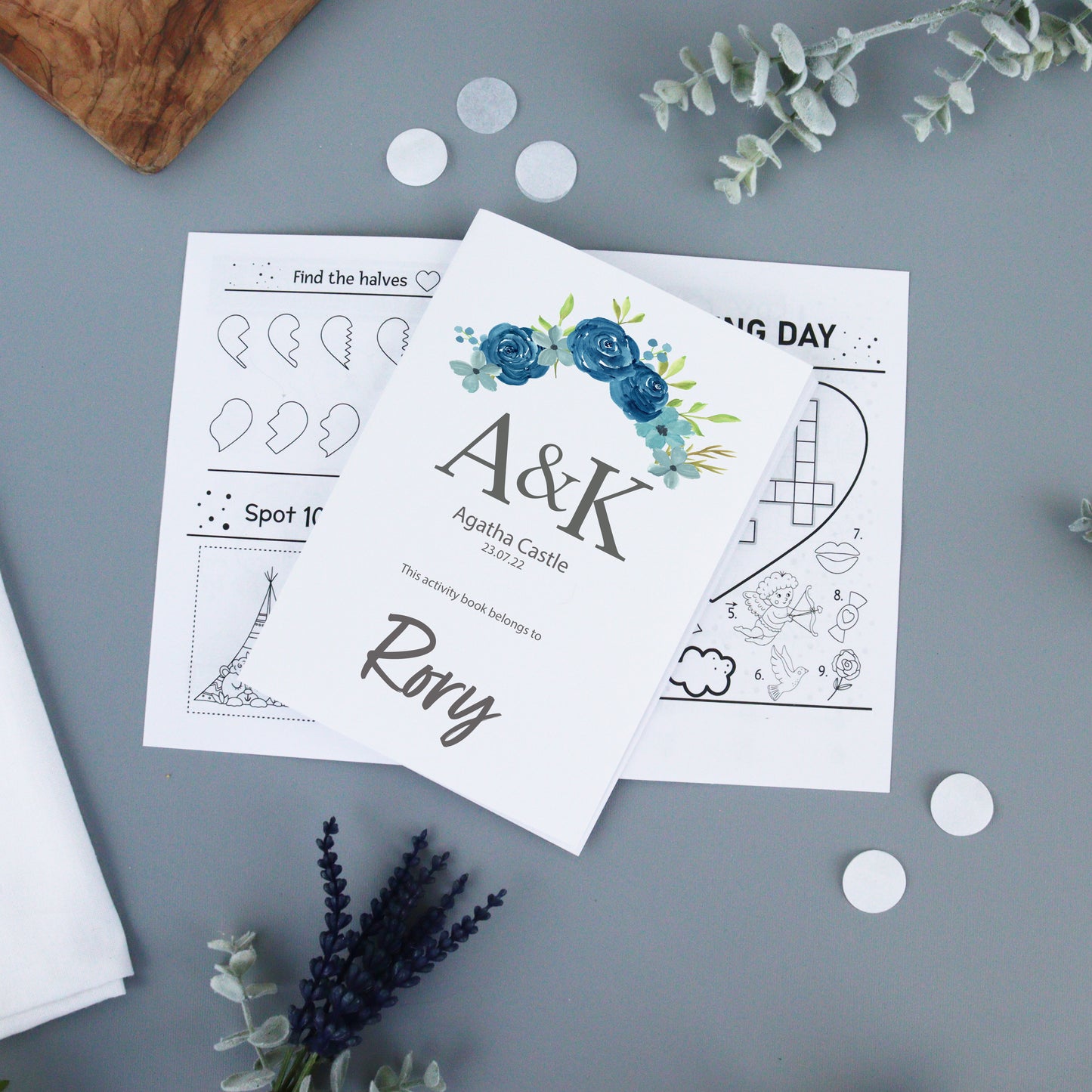 Kids Activity Wedding Book Blue Theme