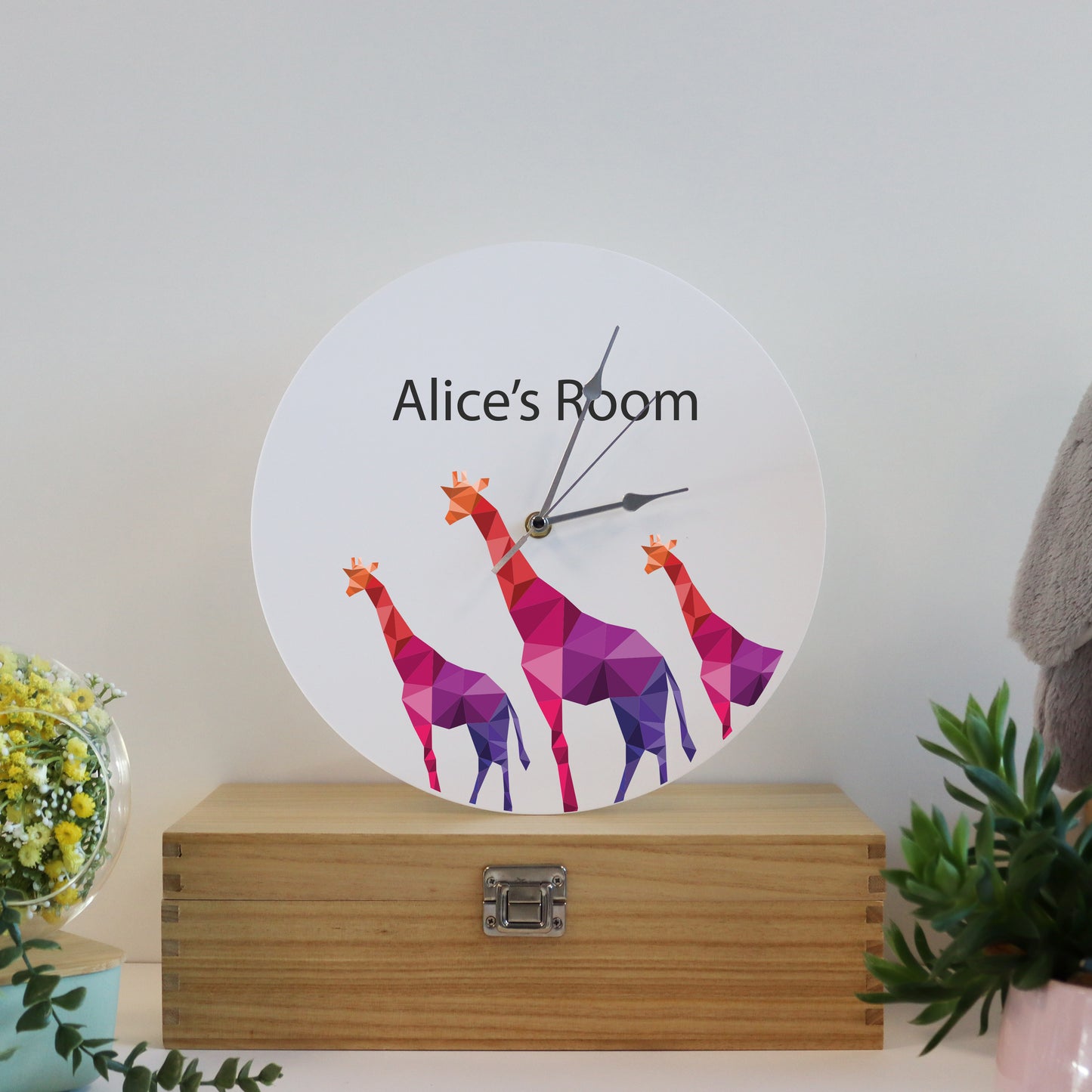 Printed Modern Giraffe Children's Clock