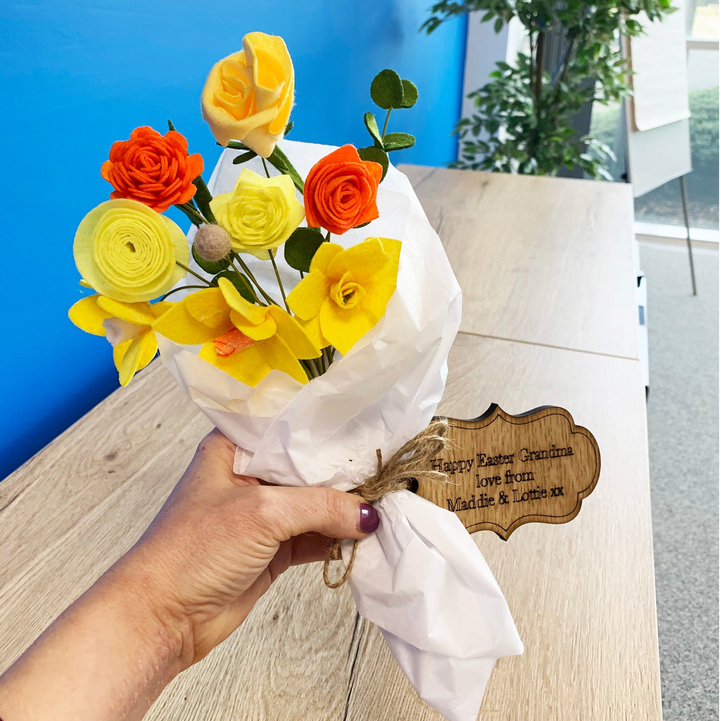 Personalised Easter Felt Flower Bouquet