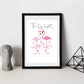 flamingo family print fun print of family of animals for new family new home gift family print gift