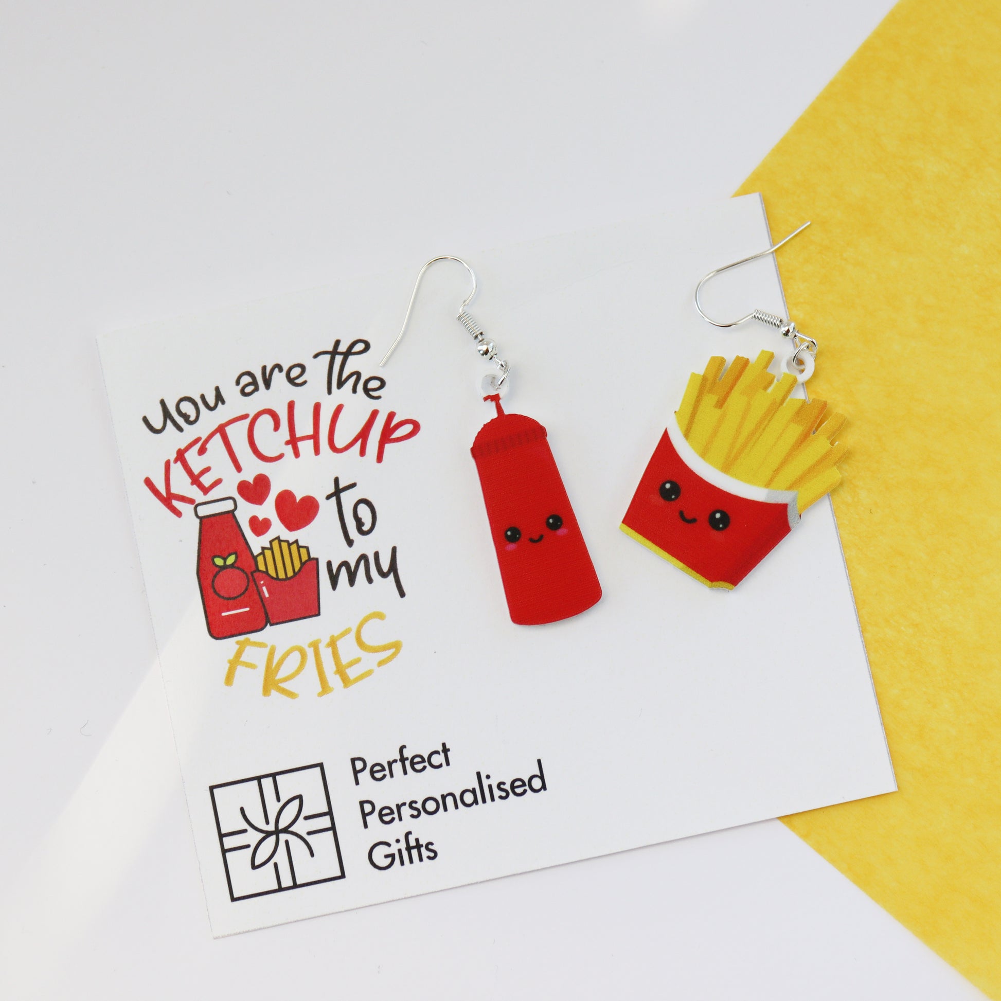 funny acrylic set earrings for best friend you are the ketchup to my fries for girlfriend