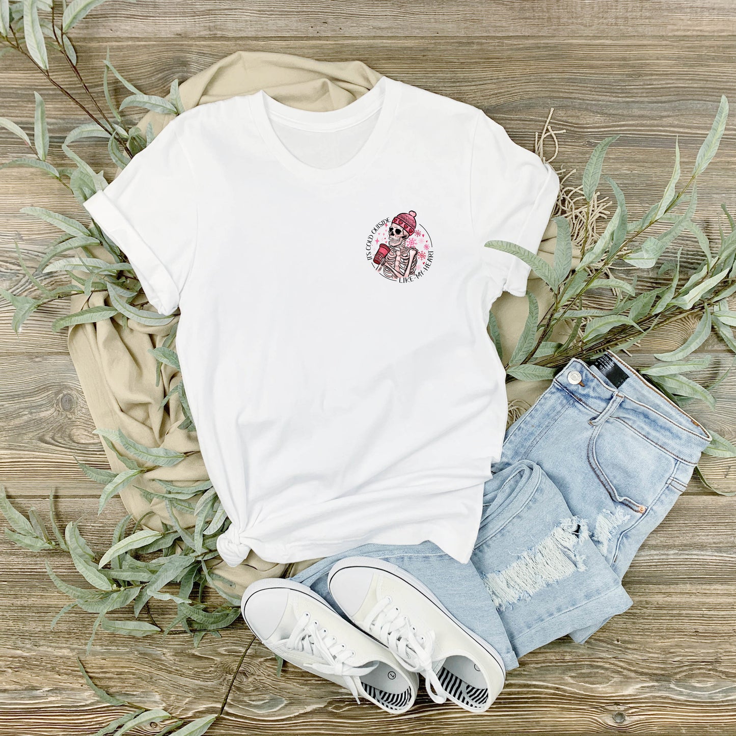 funny anti valentine's tshirt women white cold like my heart