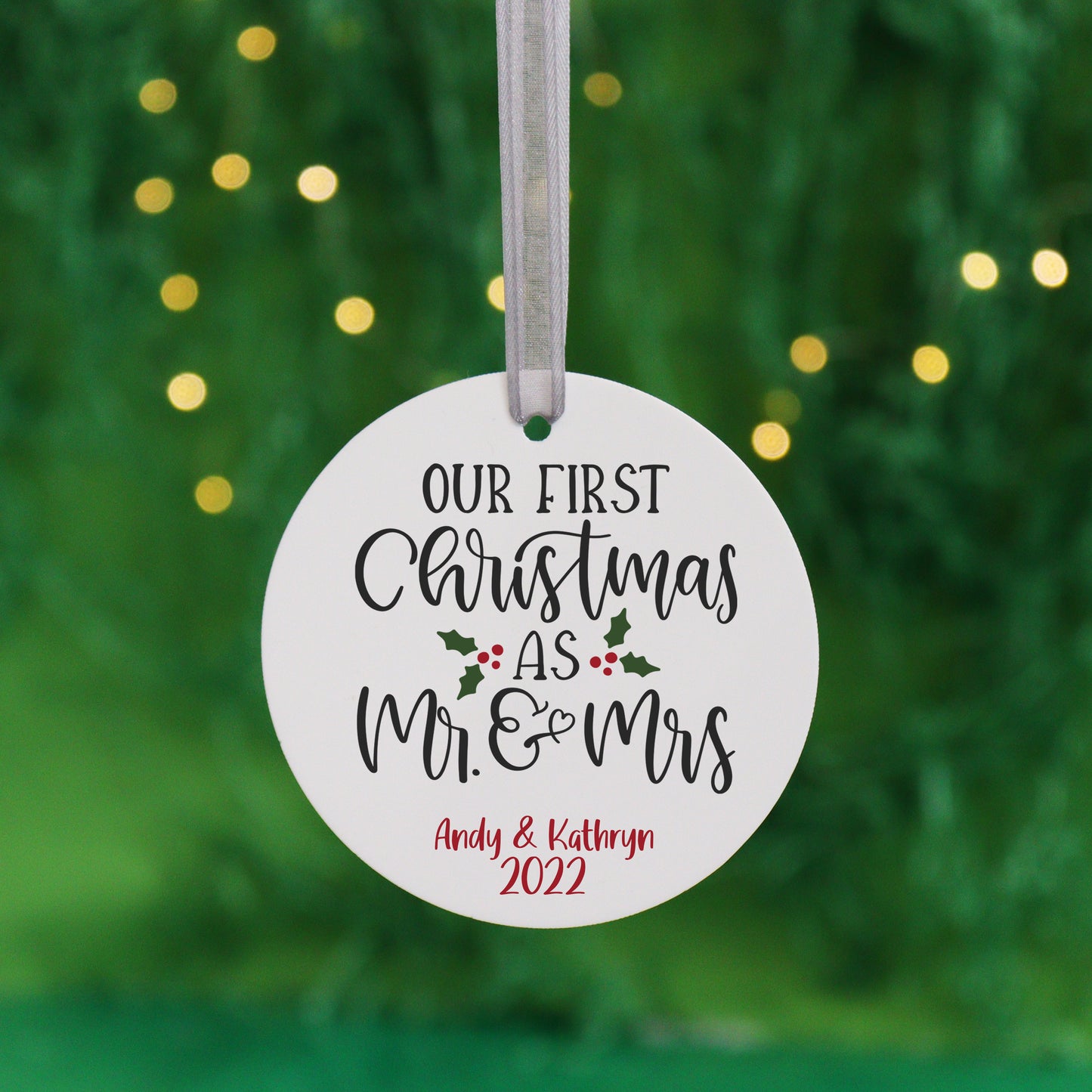 Personalised First Christmas As Mr And Mrs Ornament