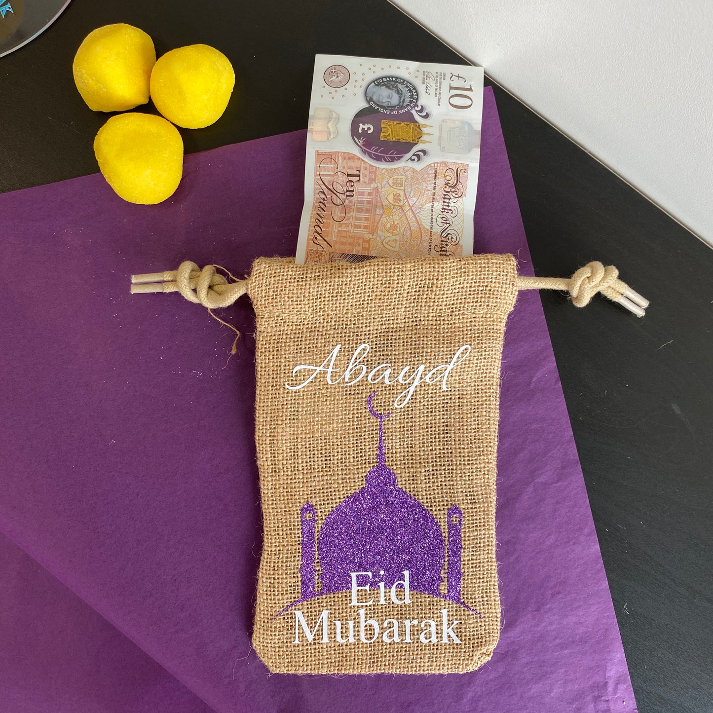 Eid Personalised Money Gift Bag Or Mini Sweet Gift