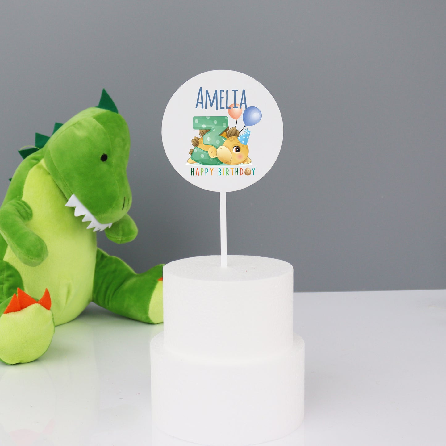 Personalised Dinosaur Theme Cake Topper