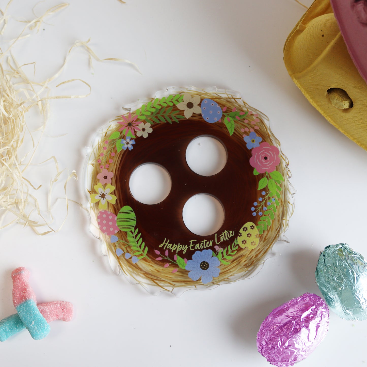 personalised easter egg treat egg board for adding eggs