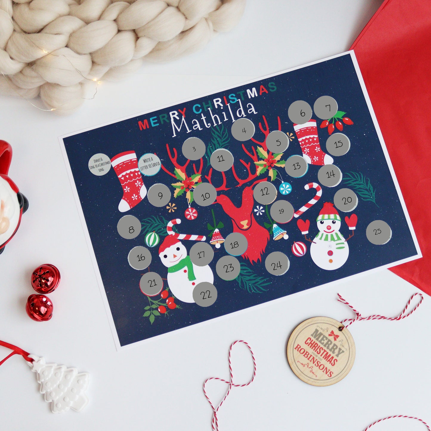 Personalised Scratch Off Activity Advent Calendar