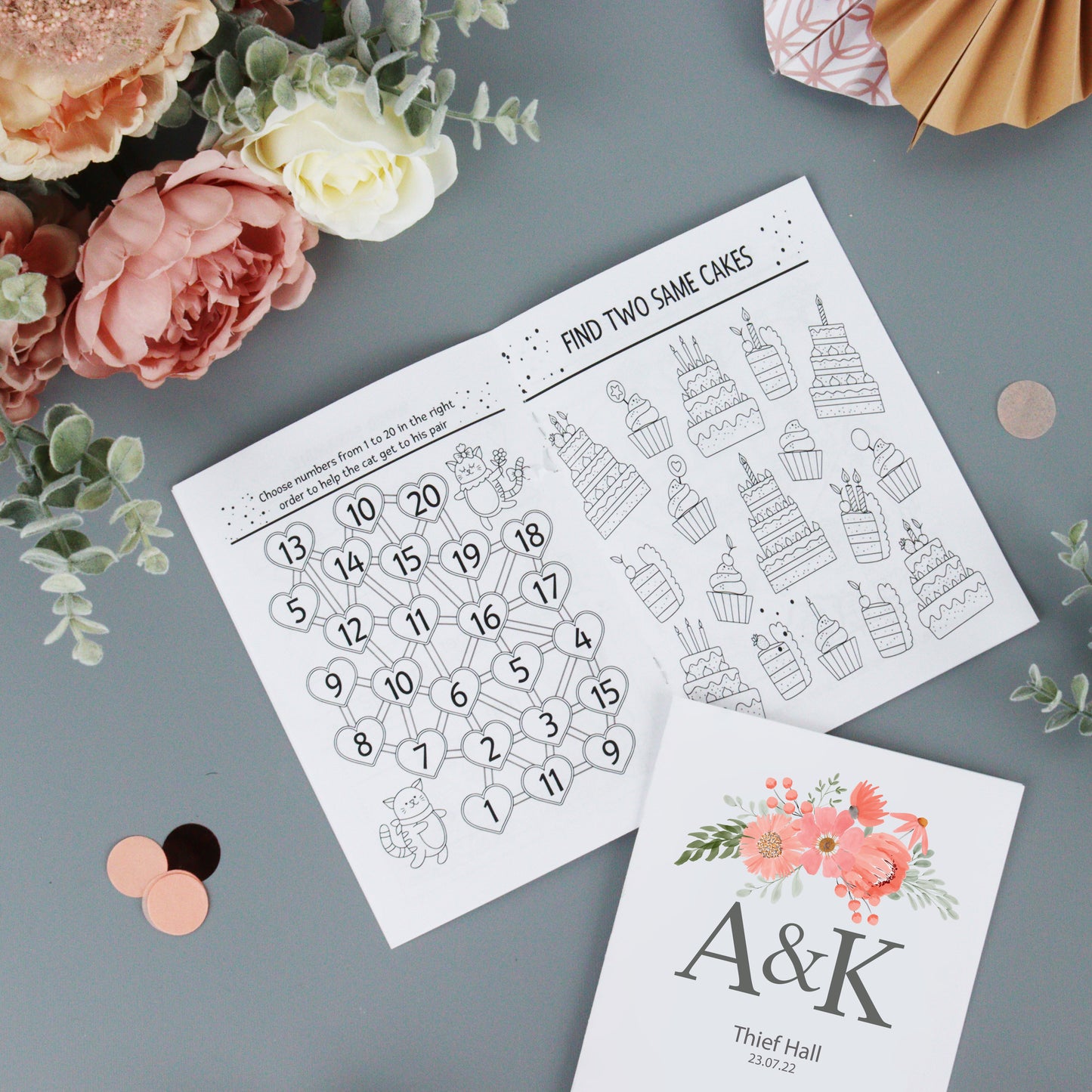 Kids Wedding Activity Book Peach And Pink