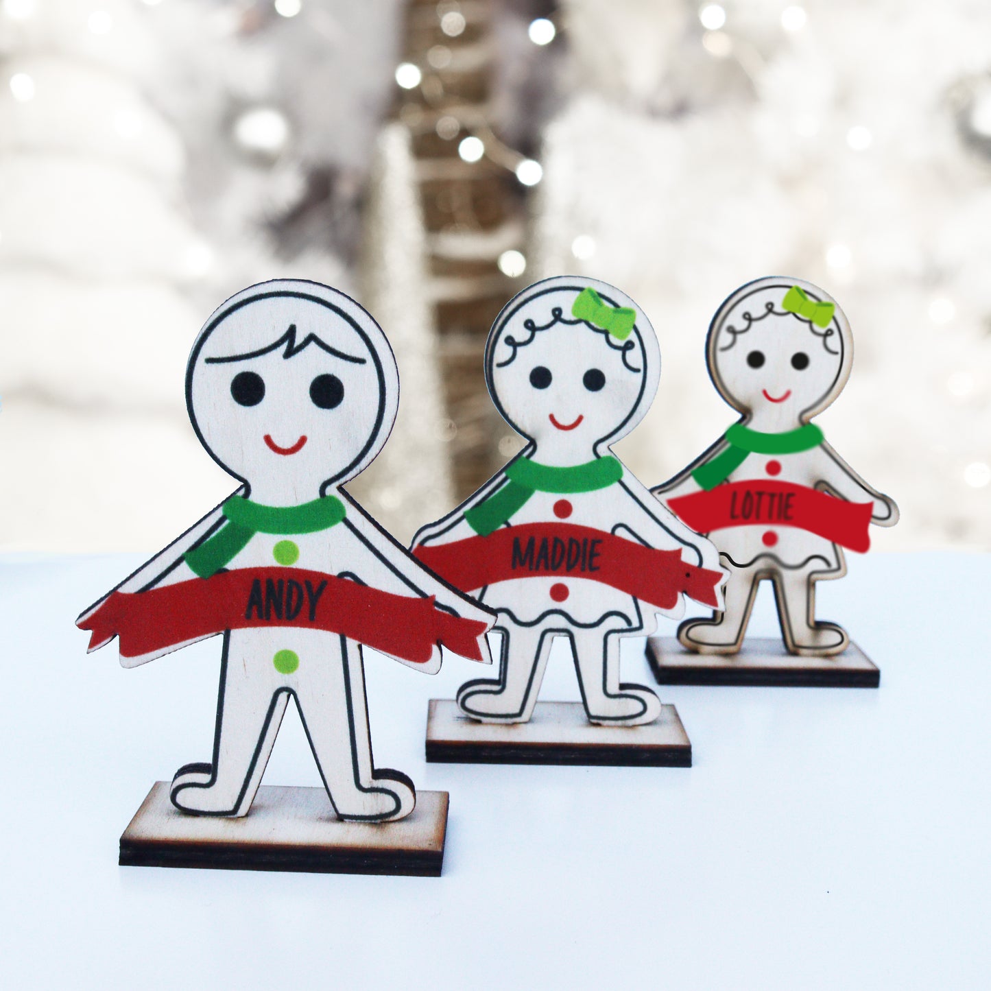 Personalised Christmas Gingerbread Table Place Names