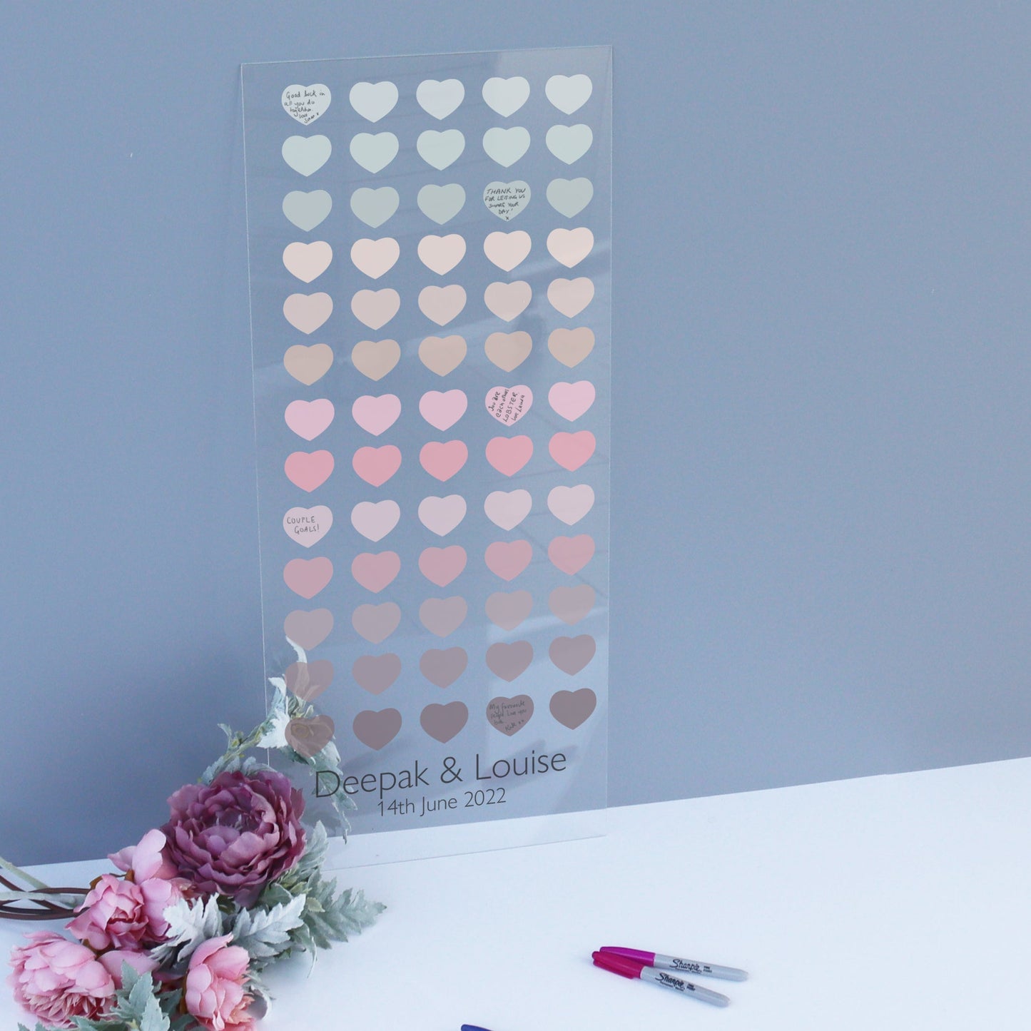 portrait ombre muted pastel wedding guest book hwart wall art personalised unusual wedding guest book