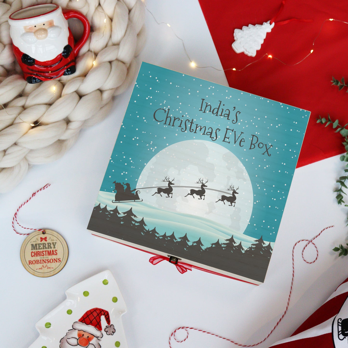 Personalised Printed Wooden Christmas Eve Box