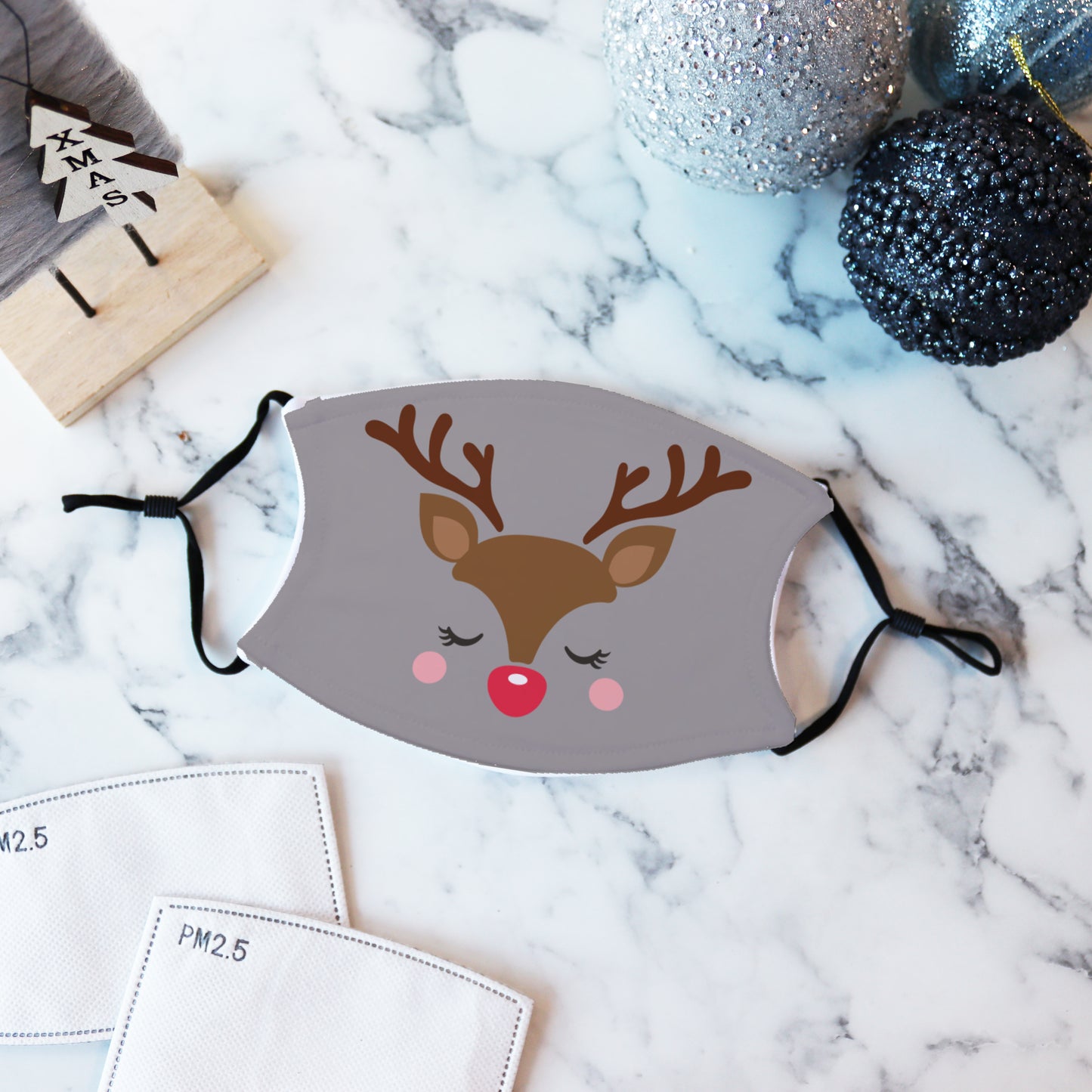 Reindeer Face Christmas Facemask