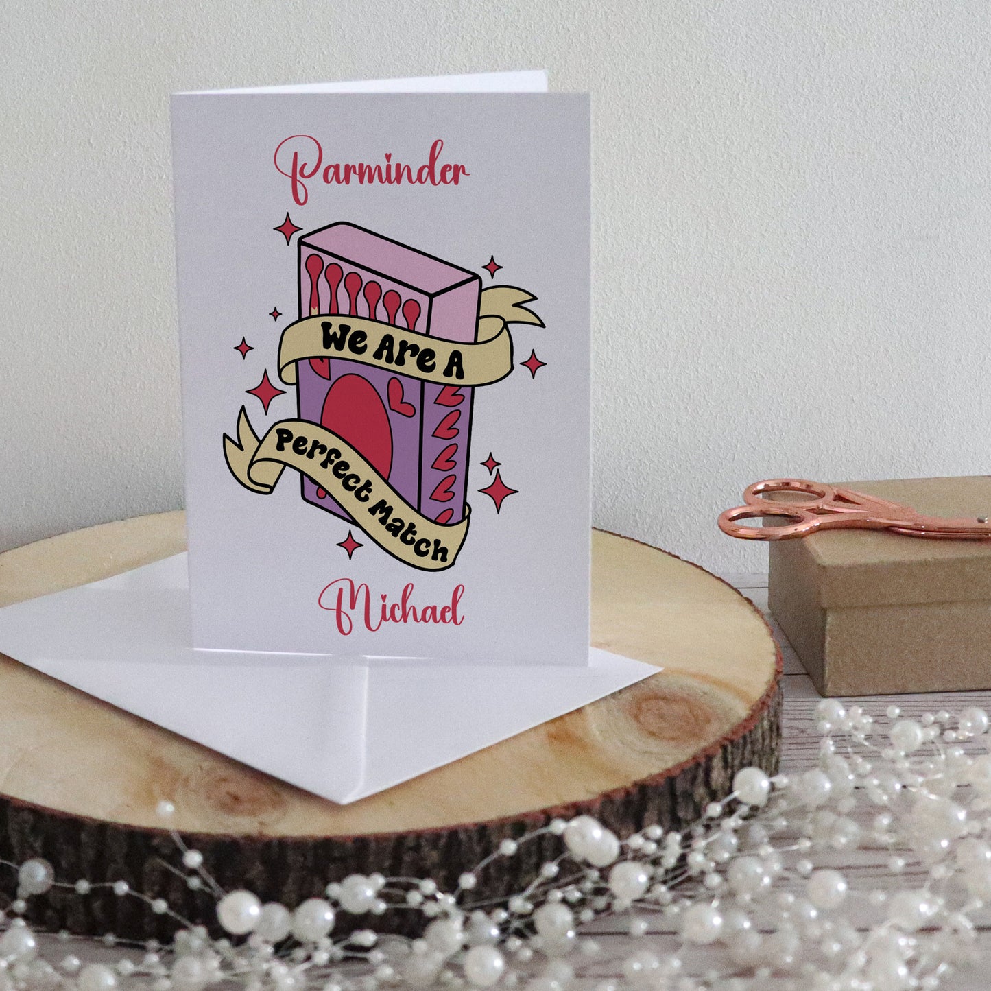 We Are The Perfect Match Personalised Valentine's Card