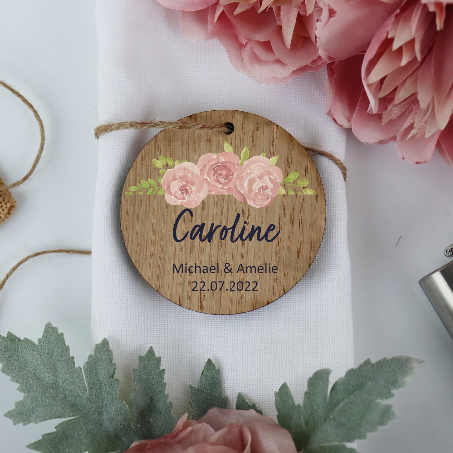 Personalised Printed Wooden Wedding Place Settings