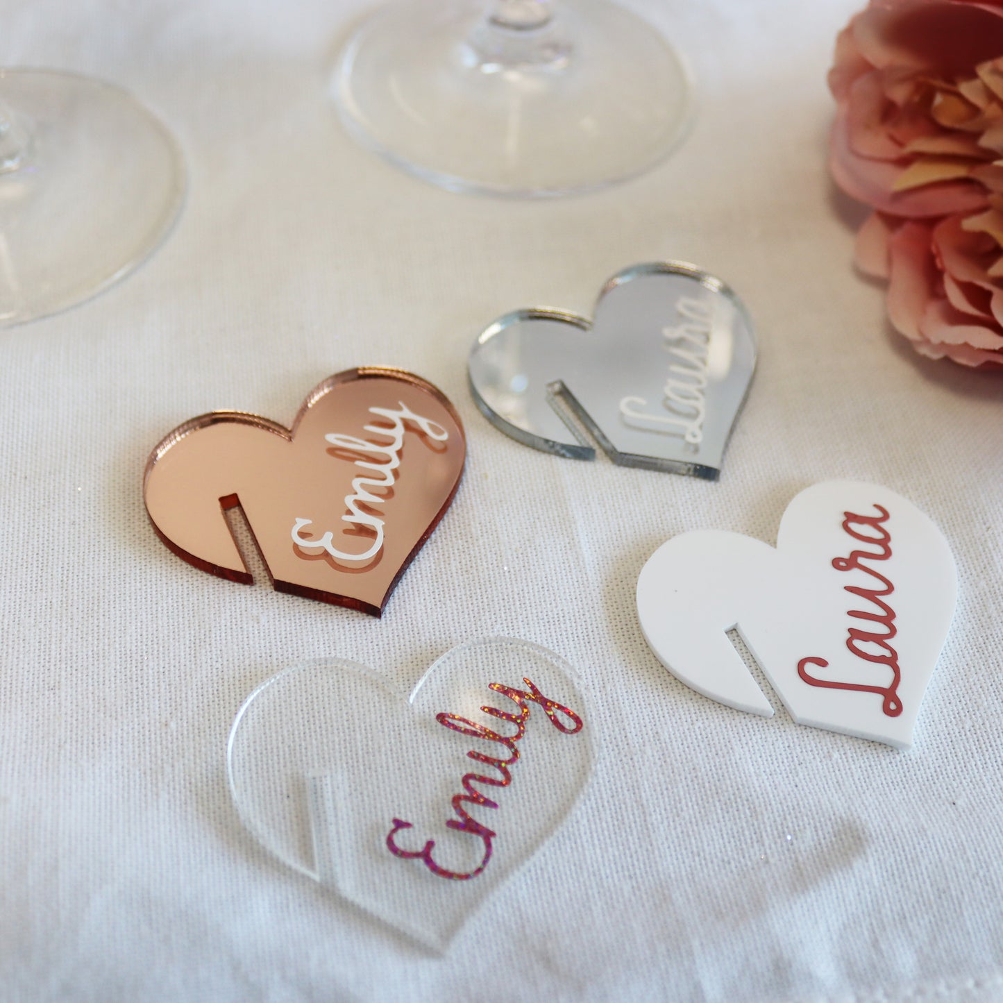 Personalised Wedding Glass Charms