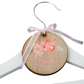 Personalised Wood Wedding Hanger Tag Peach