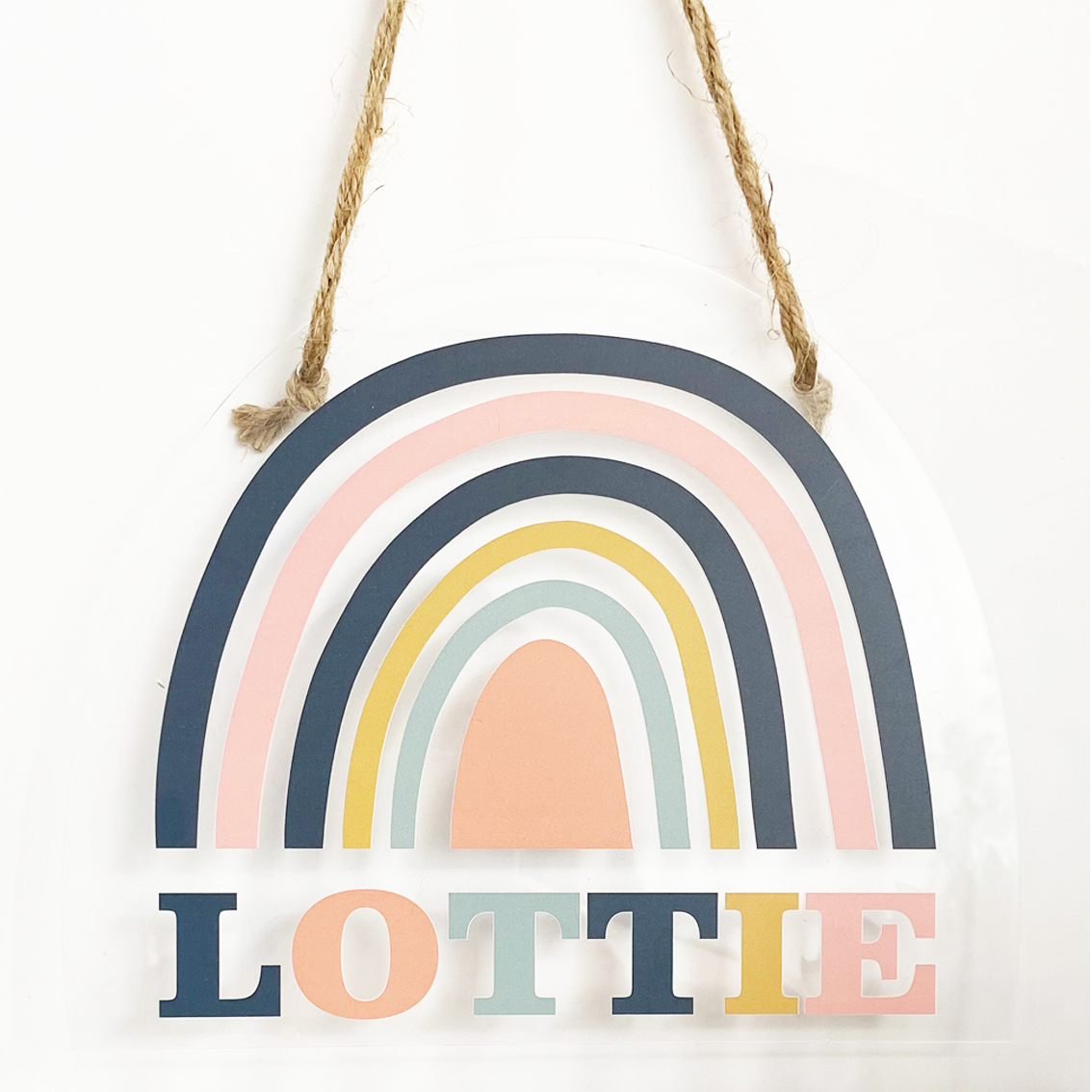 Muted Rainbow Hanging Room Sign