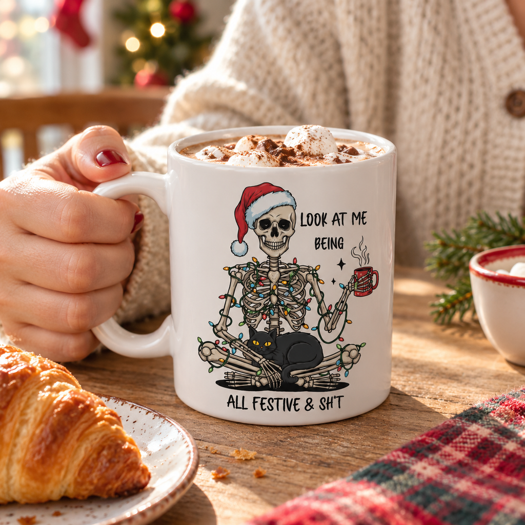 Look At Me Being All Festive Skeleton Mug