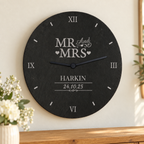 Personalised Engraved Mr and Mrs Slate Wedding Clock