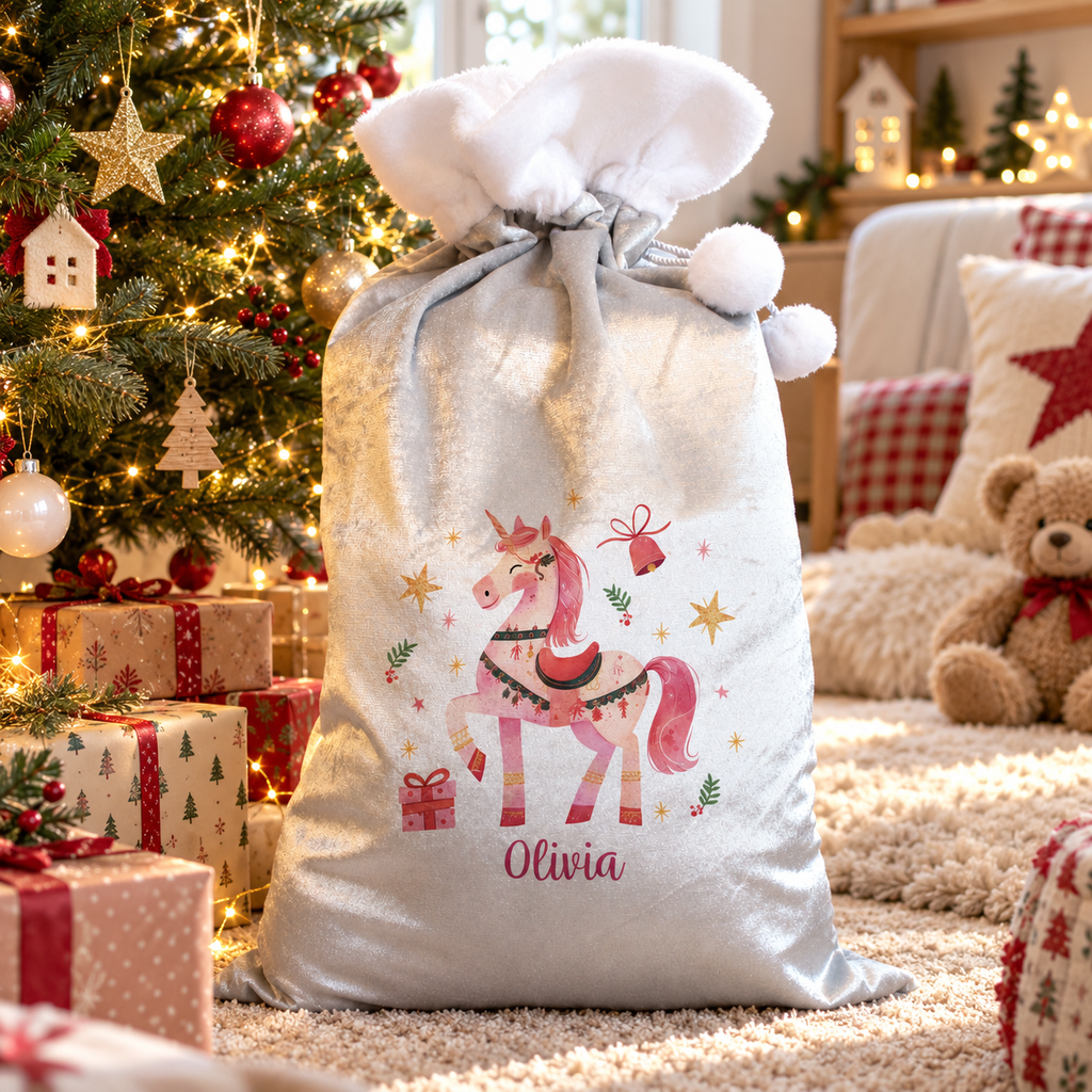 Personalised Unicorn Christmas Sack