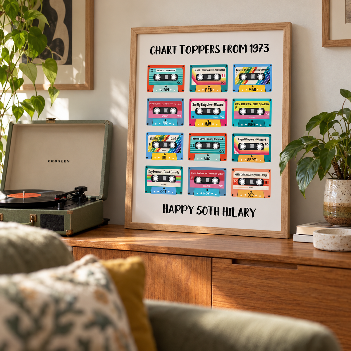 Personalised 50th Birthday Music Print