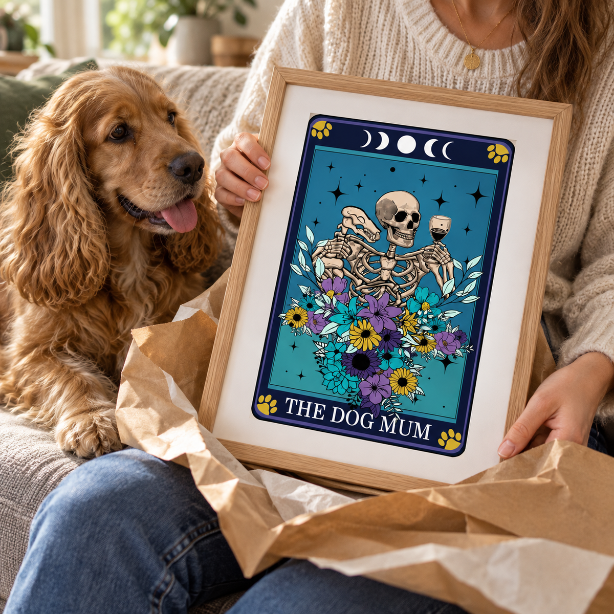 Tarot Dog Mum Typographic Print