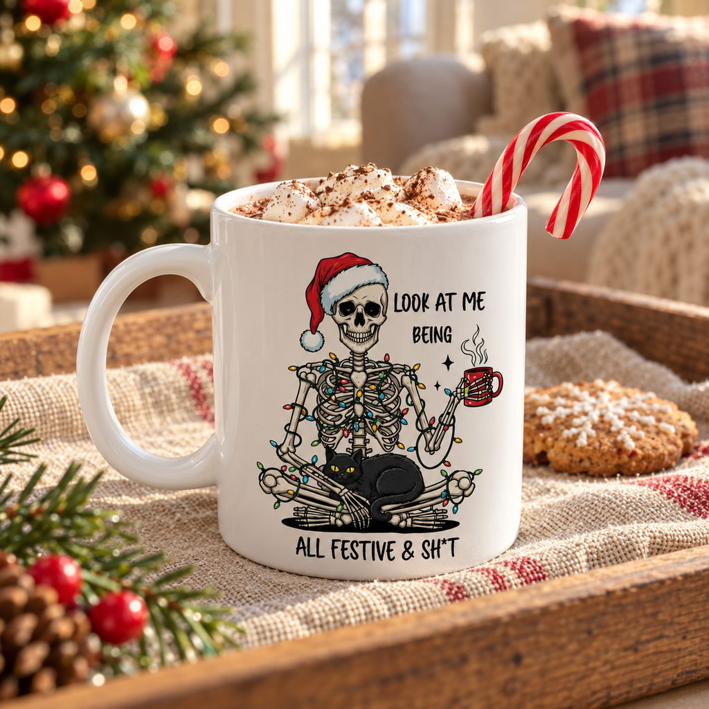 Look At Me Being All Festive Skeleton Mug