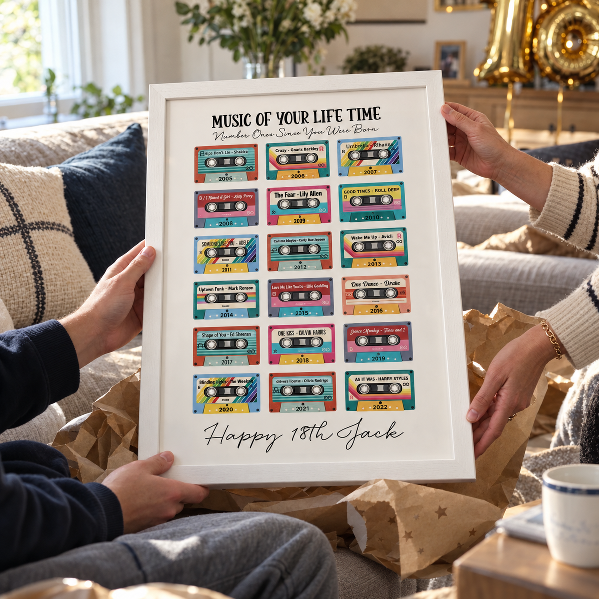 Personalised 18th Birthday Music Print
