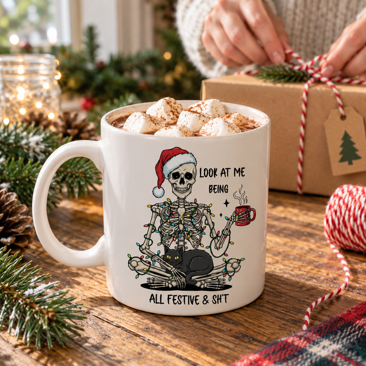 Look At Me Being All Festive Skeleton Mug