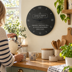 Personalised Engraved Family Kitchen Slate Clock